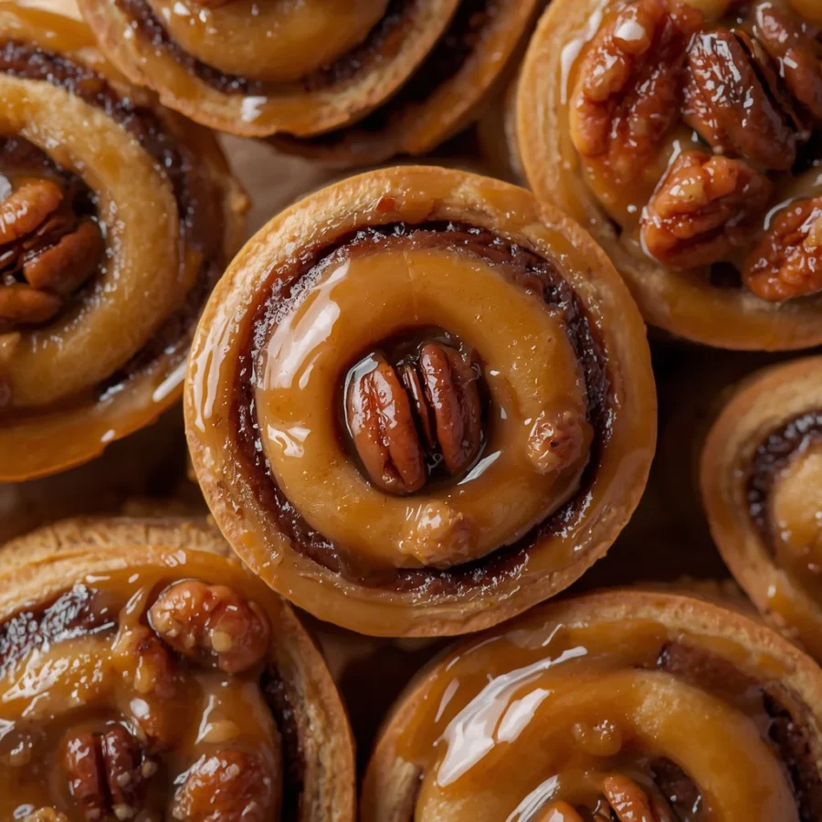 Salted Caramel Pecan Pinwheels