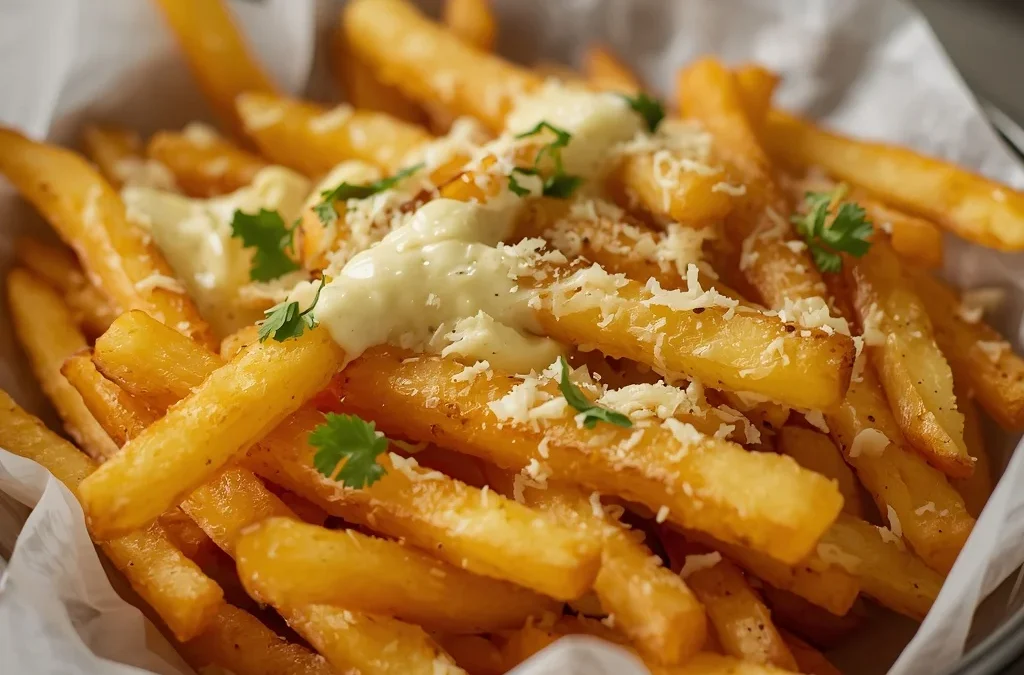Truffle Parmesan Fries with Garlic Aioli