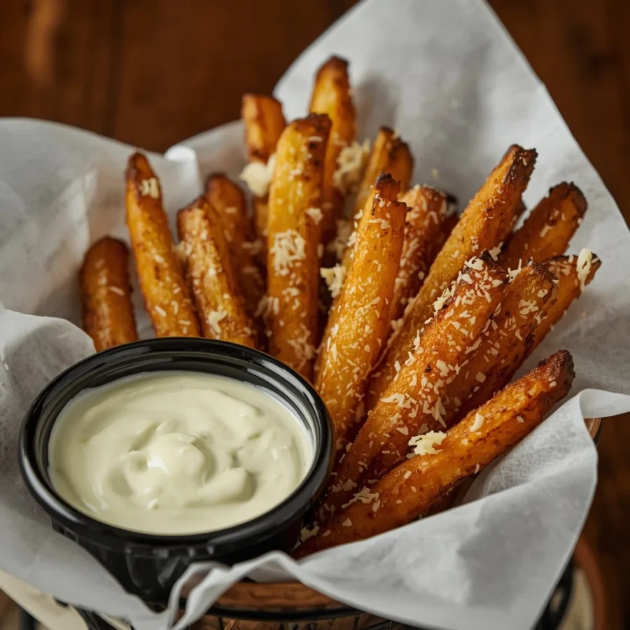Truffle Parmesan Fries with Garlic Aioli